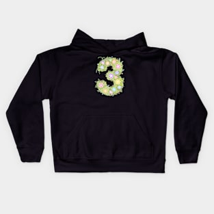 "3" Floral Letter Number Kids Hoodie